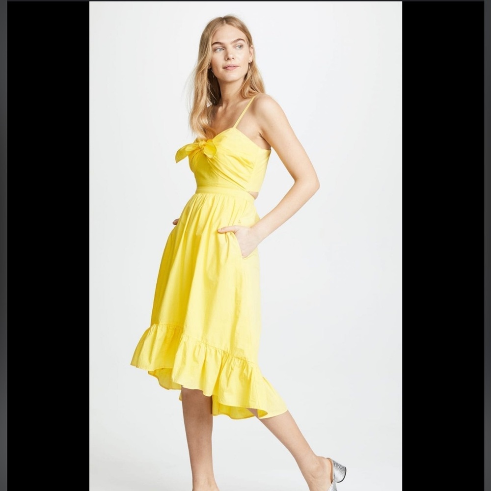 Joie Yellow Midi Dress with Pockets